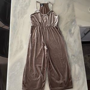 Simply Styled Velour Gold Jumpsuit Size Petite M